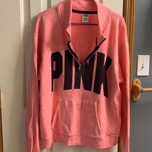 PINK Victoria's Secret Pink and Black 1/4 Zip